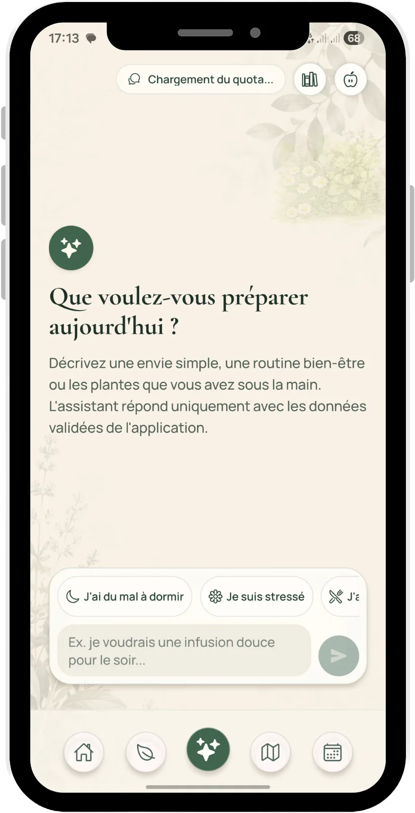 Écran de conversation avec l'assistant